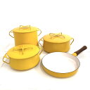 Dansk ダンスク ホーロー 調理器具 4点セット イエロー 両手鍋・フライパン・ポット 調理器具 【中古】