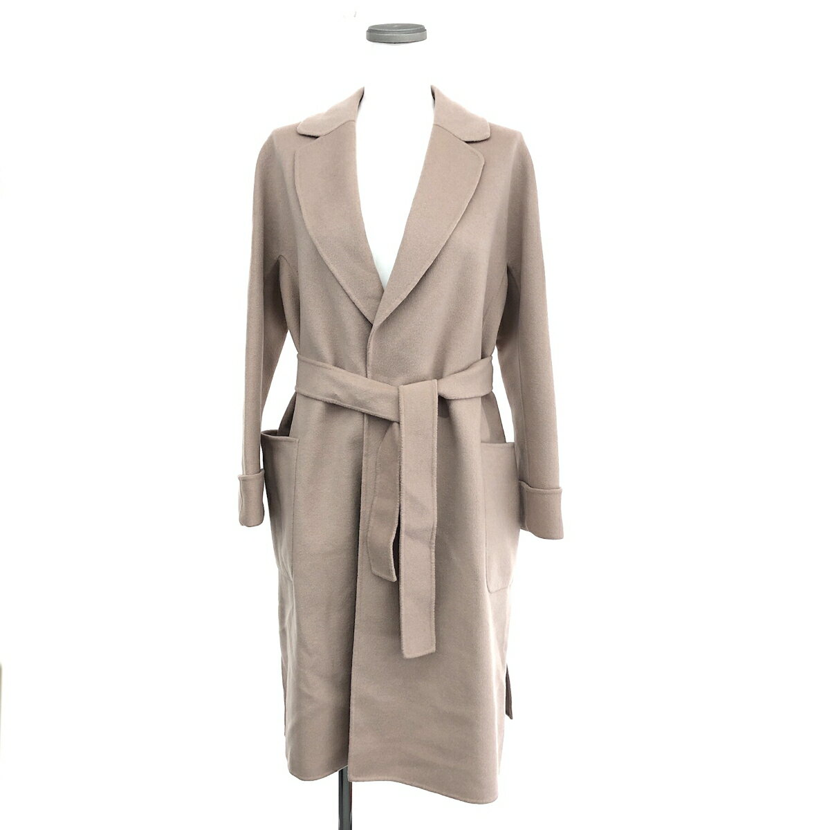 S MAX MARA エスマックスマーラ ベルテッドコート サイズ:I40 ピンク/ベージュ ウール レディース アウター クチートアマーノ 【中古】