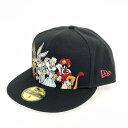 NEW ERA ニューエラ 59fifty ワーナーブラザース 100周年 キャップ 美品 サイズ:8 ブラック メンズ 帽子 ハット hat 服飾小物 【中古】(4)