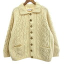 INVERALLAN インバーアラン アランニット カーディガン サイズ:サイズ不明 ホワイト ウール メンズ 3A トップス 【中古】