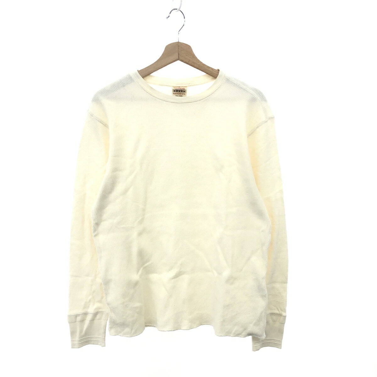 GLAD HAND グラッドハンド 襟ライン 長袖カットソー サイズ:M ホワイト メンズ トップス 【中古】