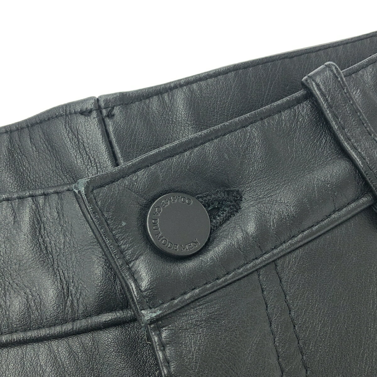 COMME CA DU MODE MEN コムサデモードメン レザーパンツ サイズ:1 ブラック 牛革 メンズ ボトムス 【中古】