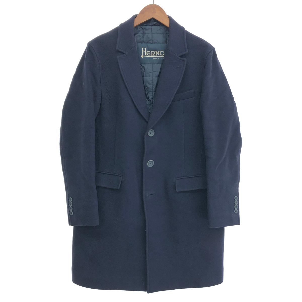 HERNO ヘルノ チェスターコート サイズ:48 38668-35102-2 ネイビー メンズ アウター 【中古】