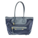 TOFF&LOADSTONE トフ&ロードストーン キーフレンド トートバッグ 良好 ネイビー レザー×ナイロン レディース bag 鞄 【中古】