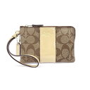 COACH コーチ リストレット 良好 ブラウン PVC シグネチャー レディース 小物入れ ポーチ 服飾小物 【中古】