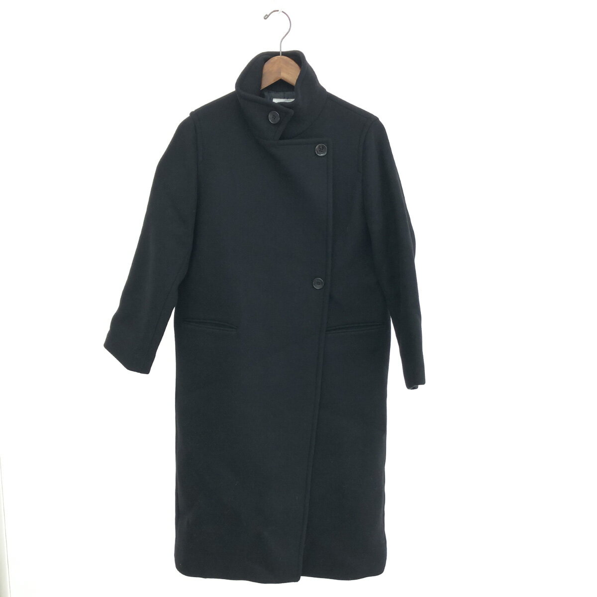 LANVIN en Bleu ランバンオンブルー ロングコート サイズ:36 ブラック ウールナイロン レディース アウター 【中古】