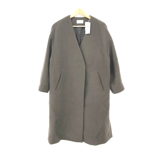 green label relaxing グリーンレーベルリラクシング ロングコート 未使用品 サイズ:38 グレージュ レディース ノーカラー アウター 【中古】 green label relaxing グリーンレーベルリラクシング ロングコート 未使用品 サイズ:38 グレージュ レディース ノーカラー アウター 【中古】