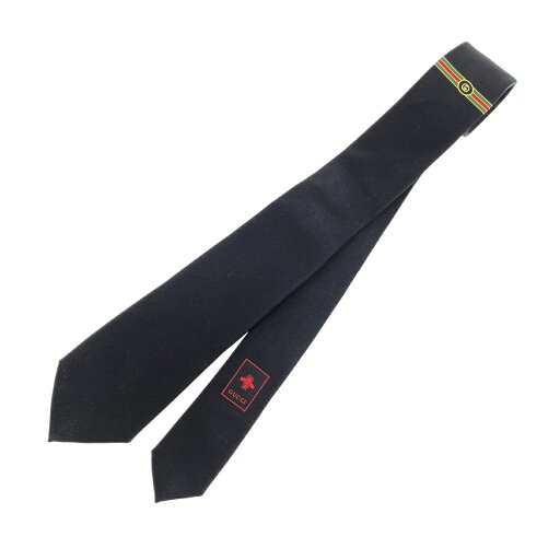 GUCCI グッチ シェリーライン ネクタイ 美品 621511 ブラック シルク100% ナロー インターロッキング メンズ イタリア製 ビジネス 【中古】 GUCCI グッチ シェリーライン ネクタイ 美品 621511 ブラック シルク100% ナロー インターロッキング メンズ イタリア製 ビジネス 【中古】