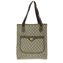 GUCCI PLUS グッチプラス シェリーライン トートバッグ ベージュ PVC GGスプリーム ユニセックス bag 鞄 ヴィンテージ 【中古】