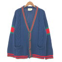 GUCCI グッチ オーバーサイズカーディガン カーディガン サイズ:S 497037 ネイビー メンズ トップス 【中古】