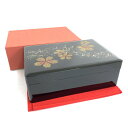 高岡漆器 沈金 文庫 文箱 ブラック 桜 漆器 【中古】