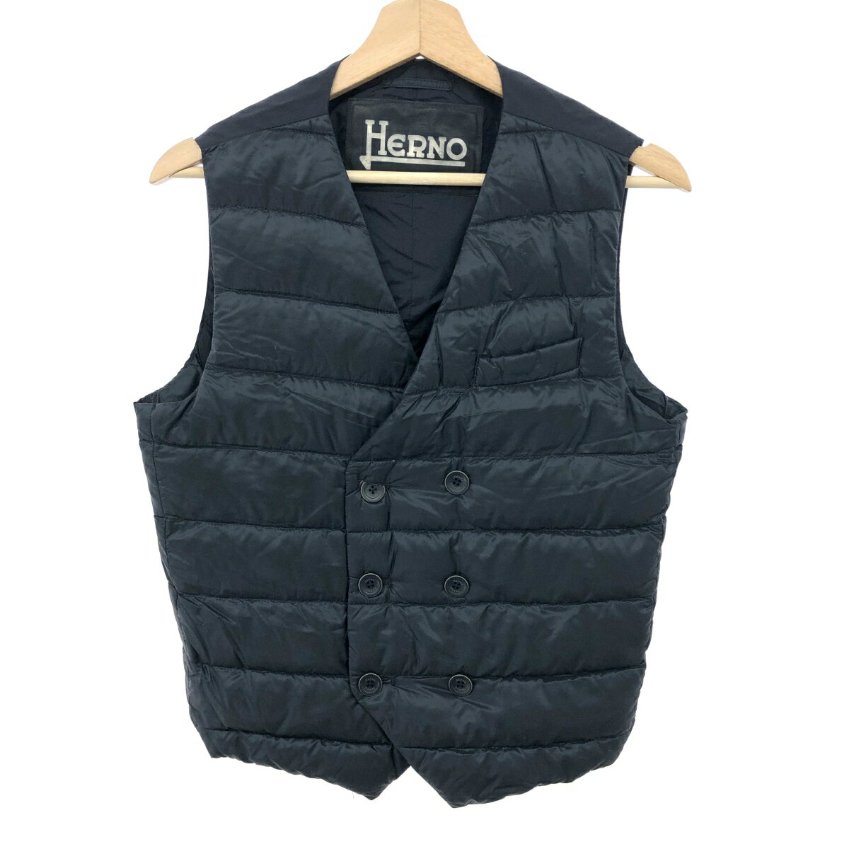 HERNO ヘルノ ダウンベスト 良好 サイズ:44 ネイビー メンズ アウター 【中古】