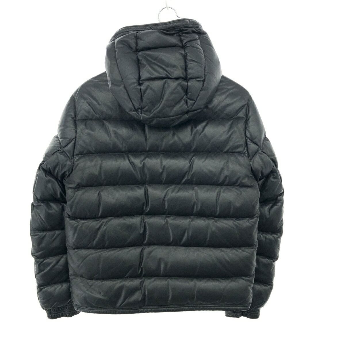 MONCLER モンクレール レザー ダウンジャケット サイズ:1 G20911A00101 50118 ブラック 羊革 メンズ GEBROULAZ GIUBBOTTO アウター 【中古】
