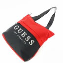 GUESS ゲス トートバッグ レッド×ブラック ナイロン ロゴ ユニセックス 肩掛け bag 鞄 【中古】