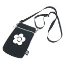 MARY QUANT マリークワント スマホショルダー ショルダーバッグ 美品 ブラック デイジーロゴ レディース 斜め掛け bag 鞄 【中古】