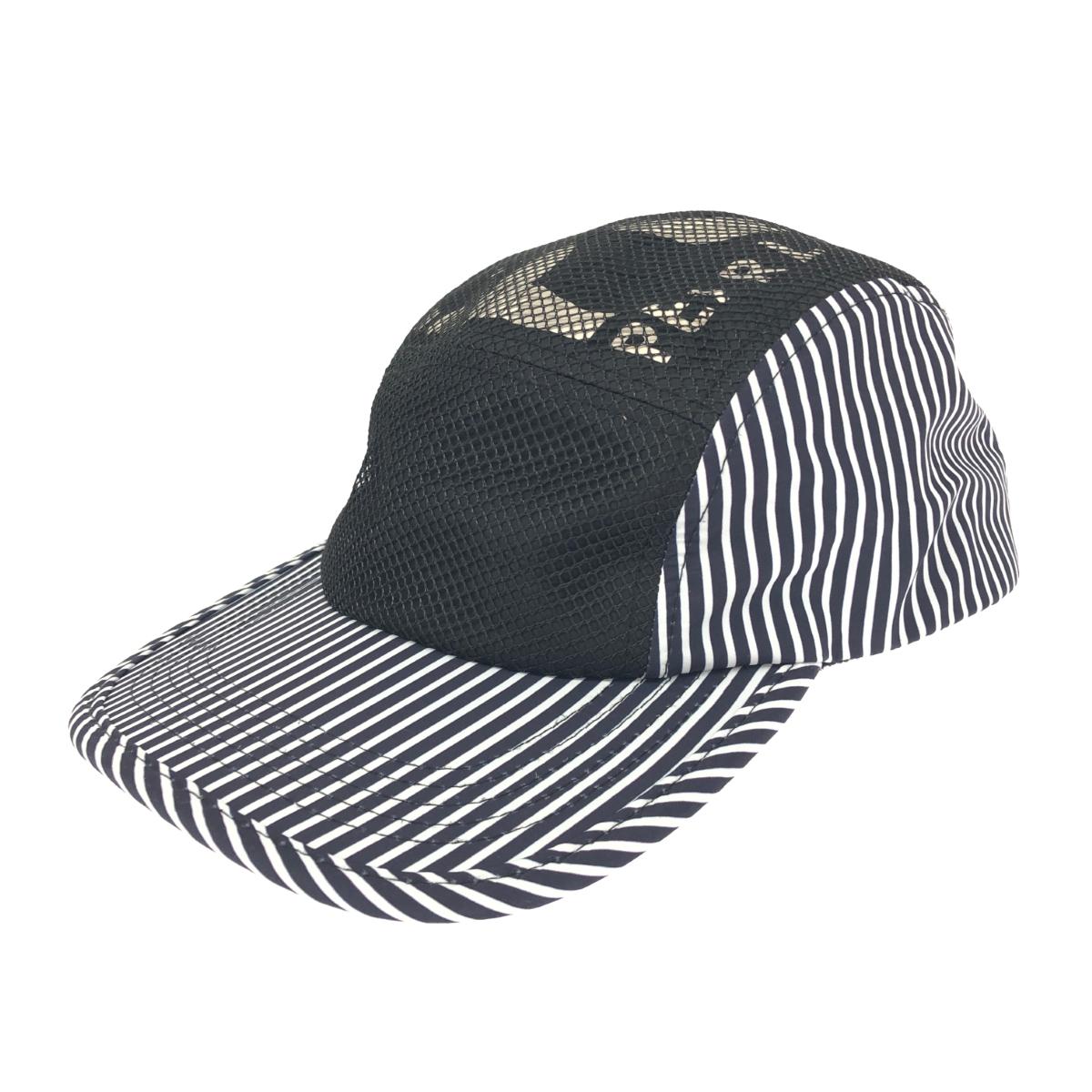 PEARLY GATES パーリーゲイツ キャップ 帽子 ブラック/ネイビー ストライプ メッシュ メンズ 帽子 服飾小物 【中古】