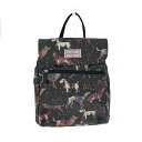 Cath Kidston キャスキッドソン リュック 美品 ブラック コーティングキャンバス 犬柄 レディース リュックサック バックパック bag 鞄 【中古...