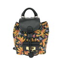 16eme セイジエム リュック ブラック PVC リング金具 フェザー タッセルモチーフ レディース ヴィンテージ バックパック bag 鞄 【中古】