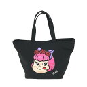 ANNA SUI アナスイ×不二家 ペコラ ミニ トートバッグ 良好 ブラック ナイロン ペコちゃん レディース bag 鞄 【中古】