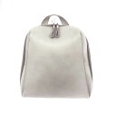 mother house マザーハウス カゼマトウバックパックM リュック 美品 MG13503-RM12 ライトグレー レザー レディース bag 鞄 【中古...