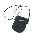 LONGCHAMP ロンシャン スマホショルダー ポーチ 良好 ブラック レザー レディース 小物入れ poach インナーバッグ 【中古】