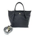 Legato Largo レガートラルゴ 2WAYバッグ 新品同様 ブラック ナイロン 3室 レディース トート ショルダー bag 鞄 【中古】