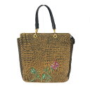 Think Bee シンクビー トートバッグ 良好 イエロー ゴブラン織 レディース bag 鞄 ローズ スパンコール 【中古】