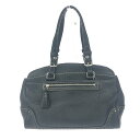 COACH コーチ ボストンバッグ 5031 ブラック ペブルドレザー サッチェル/パンチング レディース ドラムバッグ bag 鞄 【中古】