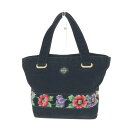 FEILER フェイラー ミニ トートバッグ ブラック シェニール織 アネモネ レディース bag 鞄 【中古】