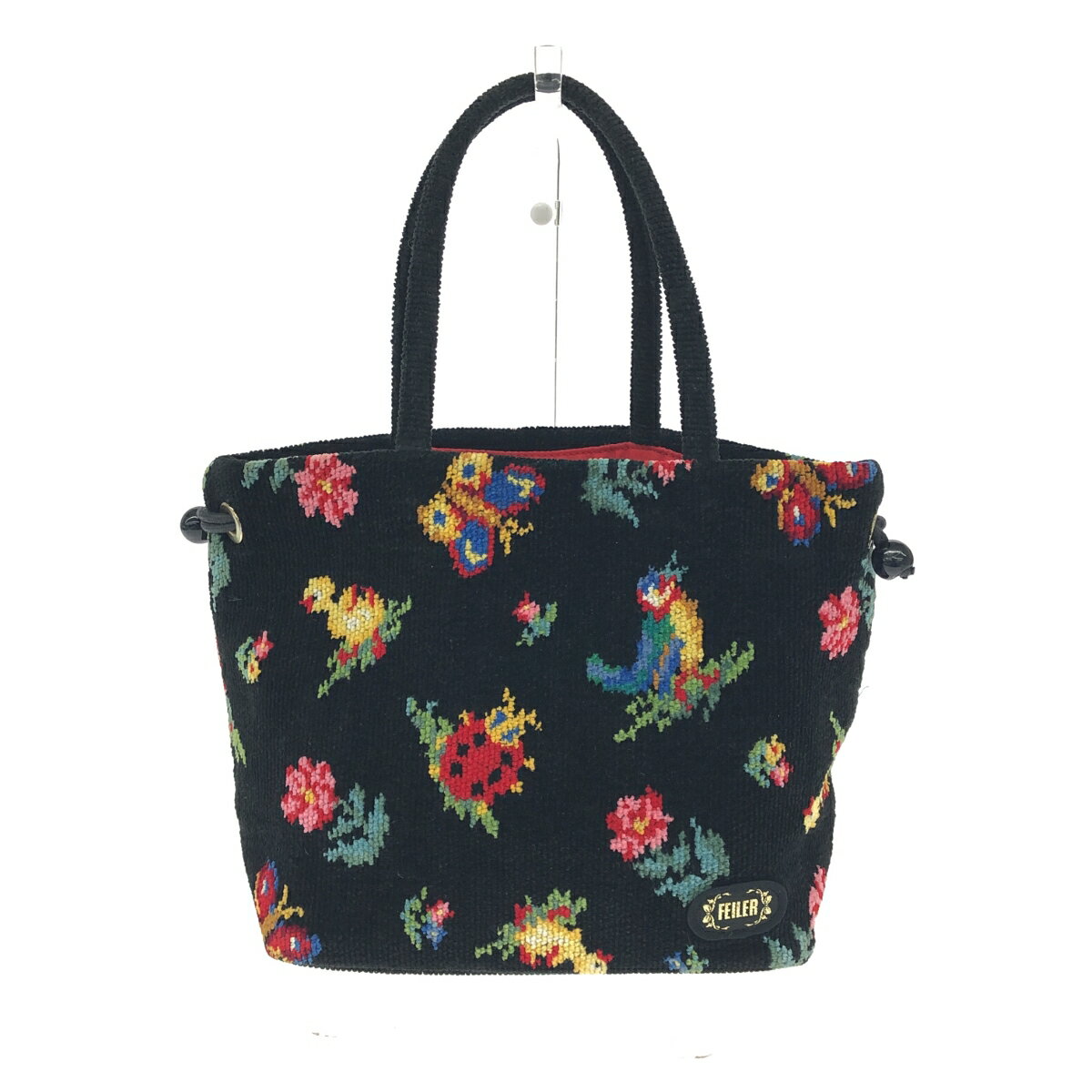 FEILER フェイラー 巾着ミニ トートバッグ 良好 ブラック シェニール織 ハイジ レディース bag 鞄 【中古】のサムネイル