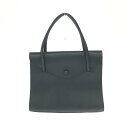 MESSAGE メッセージ トートバッグ ブラック レザー レディース bag 鞄 ボタンフラップ 【中古】