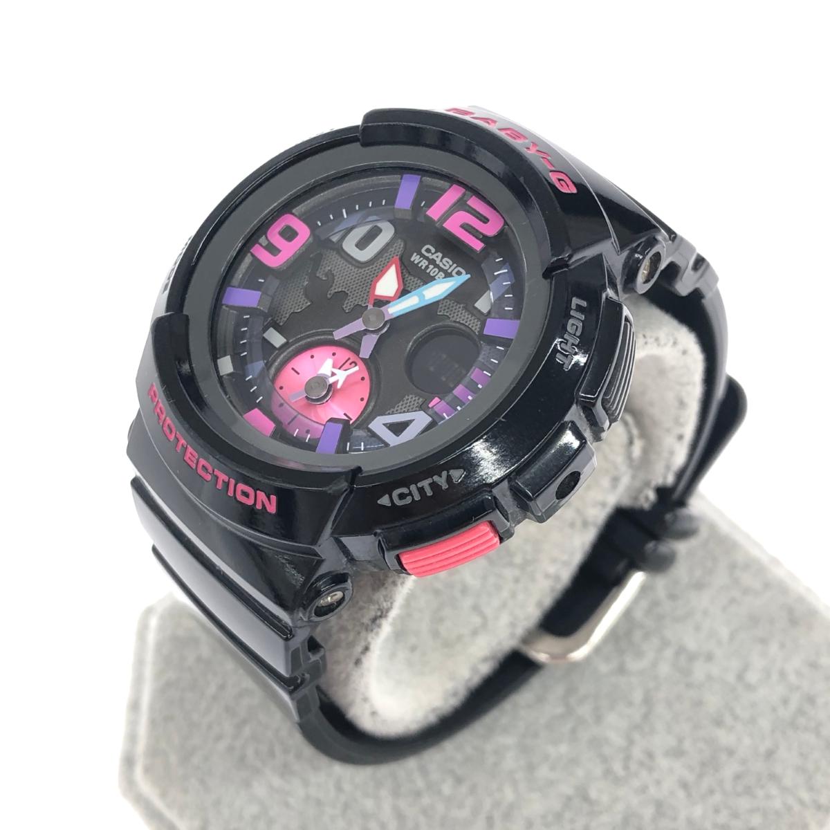CASIO カシオ BABY-G 腕時計 アナデジ 良好 BGA-190 ブラック SS・レジン レディース ウォッチ watch 【中古】