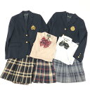 EAST BOY イーストボーイ ジャケット×プリーツスカート×半袖シャツ×長袖ニット×リボン 学生服 サイズ:9号 11号 ネイビー キッズ 【中古】