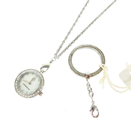 CASTELBAJAC カステルバジャック 懐中時計 新品同様 シルバーカラー SS レディース ペンダントウォッチ ネックレス キーリング 【中古】 CASTELBAJAC カステルバジャック 懐中時計 新品同様 シルバーカラー SS レディース ペンダントウォッチ ネックレス キーリング 【中古】