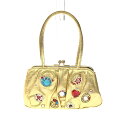 tsumori chisato ツモリチサト パーティーバッグ 美品 ゴールドカラー レザー レディース ドレス bag 鞄 【中古】