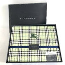 BURBERRY LONDON バーバリーロンドン ホースロゴ刺繍 ノバチェック 西川産業 羽毛肌掛けふとん ダウンケット 美品 ライトグリーン 【中古】