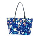 russet ラシット トートバッグ 良好 ブルー ナイロン モノグラム×フラワー レディース bag 鞄 【中古】
