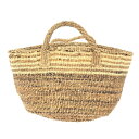 RON HERMAN ロンハーマン 丸底トート かごバッグ ベージュ 天然草 オリジナルボーダー レディース bag 鞄 【中古】