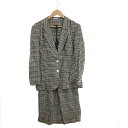 Burberry's バーバリーズ スカートスーツ サイズ:9、11 グレージュ 麻 レディース 上下セット チェック柄 リネン 【中古】