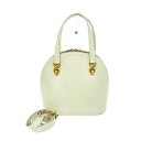 Emanuel Ungaro エマニュエルウンガロ 2WAYバッグ ホワイト レザー レディース ヴィンテージ ハンド ショルダー bag 鞄 【中古】(4)