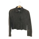 EMPORIO ARMANI エンポリオアルマーニ レザージャケット サイズ:38 ブラウン ベロア レディース 革ジャン アウター 【中古】