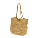 Buji Baja ブジバジャ かごバッグ ラージ トートバッグ ベージュ ラフィア100% カラーストーン レディース 肩掛け bag 鞄 【中古】