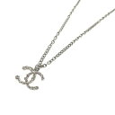CHANEL シャネル ココマーク ネックレス 良好 C21 A シルバーカラー フェイクパール クリアストーン レディース accessory アクセサリー 【中古】