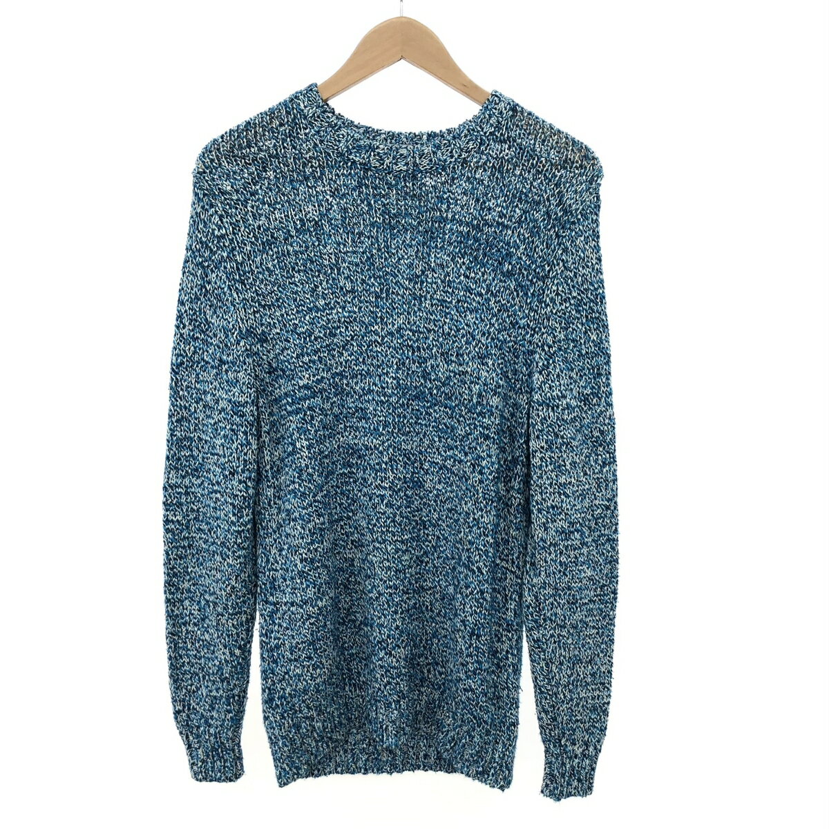 TOMORROWLAND トゥモローランド クルーネック ニット サイズ:L ブルー コットン メンズ ミックス トッ..