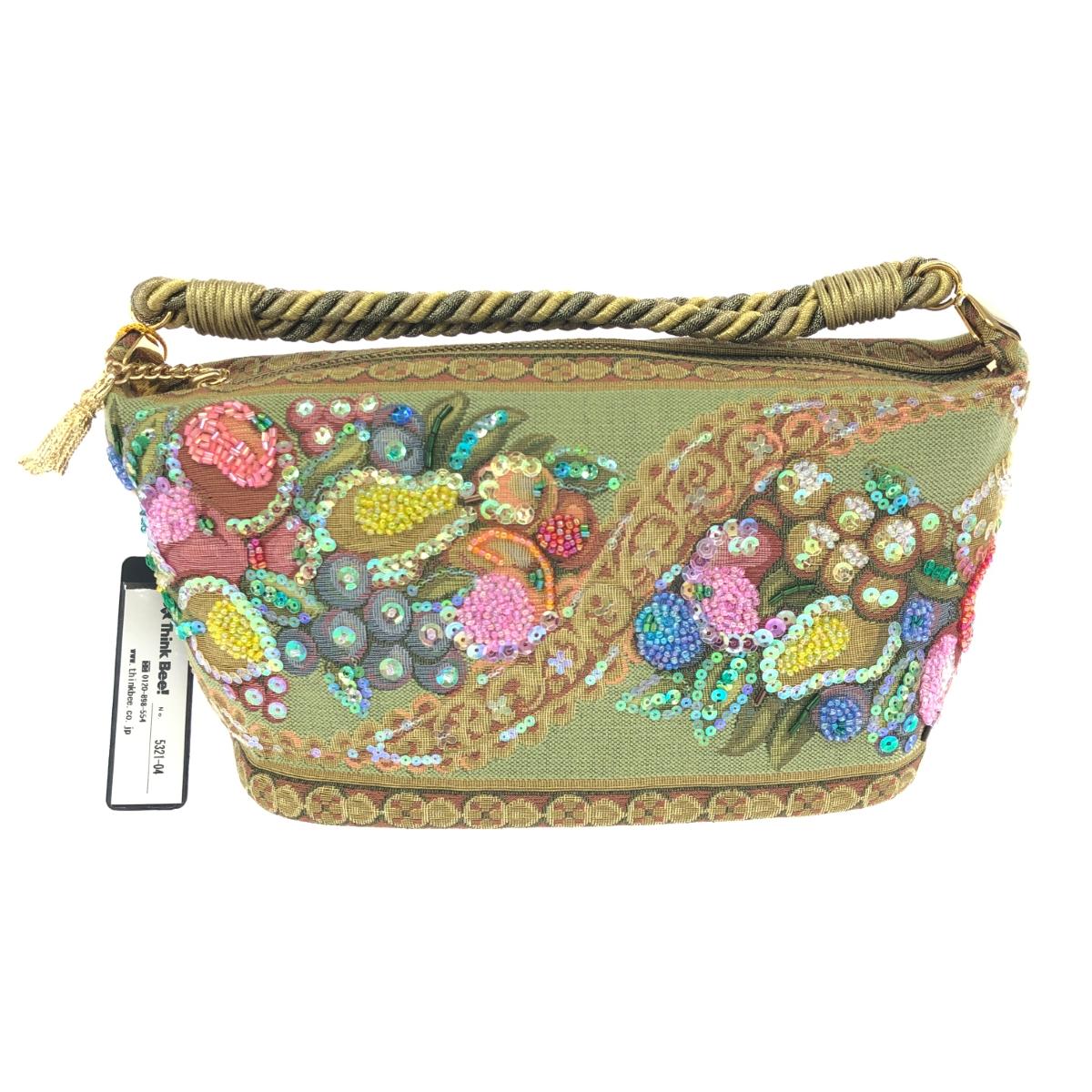 ★楽天スーパーセール対象★ Think Bee シンクビー ボートバッグ ハンドバッグ 未使用品 グリーン ゴブラ..