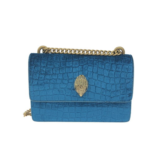 KURT GEIGER カートガイガー チェーントートバッグ 良好 ブルー ベロア レディース bag 鞄 【中古】 KURT GEIGER カートガイガー チェーントートバッグ 良好 ブルー ベロア レディース bag 鞄 【中古】