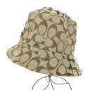 COACH コーチ バケットハット 帽子 M/L ブラウン/ベージュ キャンバス シグネチャー レディース 帽子 服飾小物 【中古】(4)