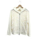 Rose Tiara ローズティアラ ダブルジップパーカー 大きいサイズ:46 ホワイト レディース レース トップス 【中古】