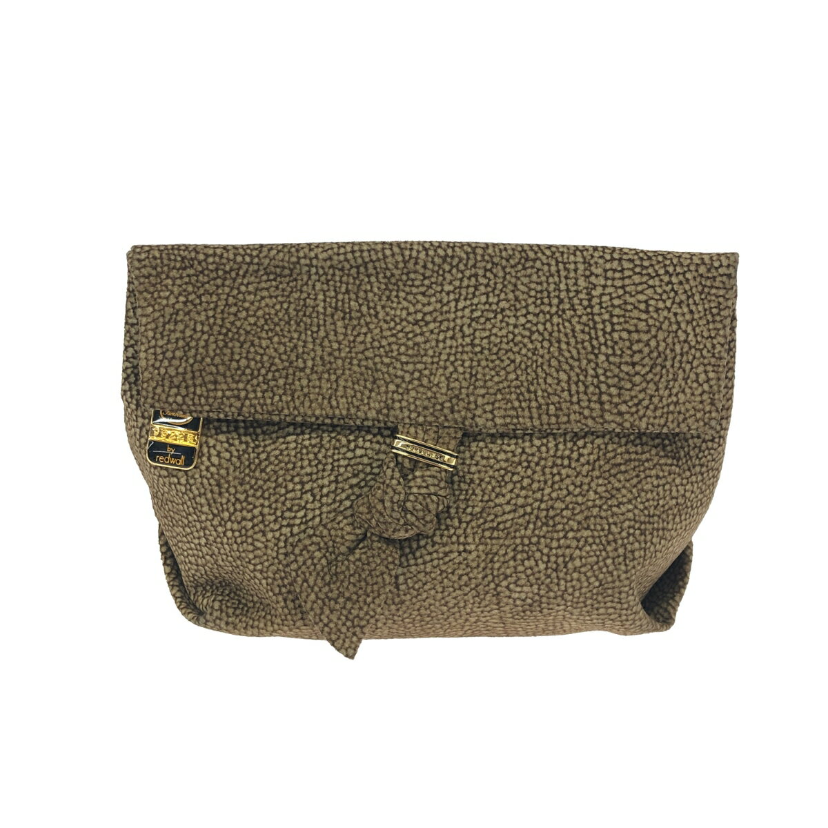 Borbonese ボルボネーゼ クラッチバッグ ブラウン レザー ウズラ柄 レディース セカンドバッグ bag 鞄 ..