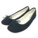 repetto レペット バレエシューズ 38 ブラック スウェード レディース 靴 シューズ shoes 【中古】